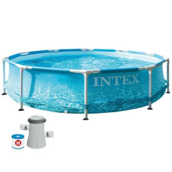 Swimming Pool Intex Frame Beachside Ø305x76cm mit Poolpumpe