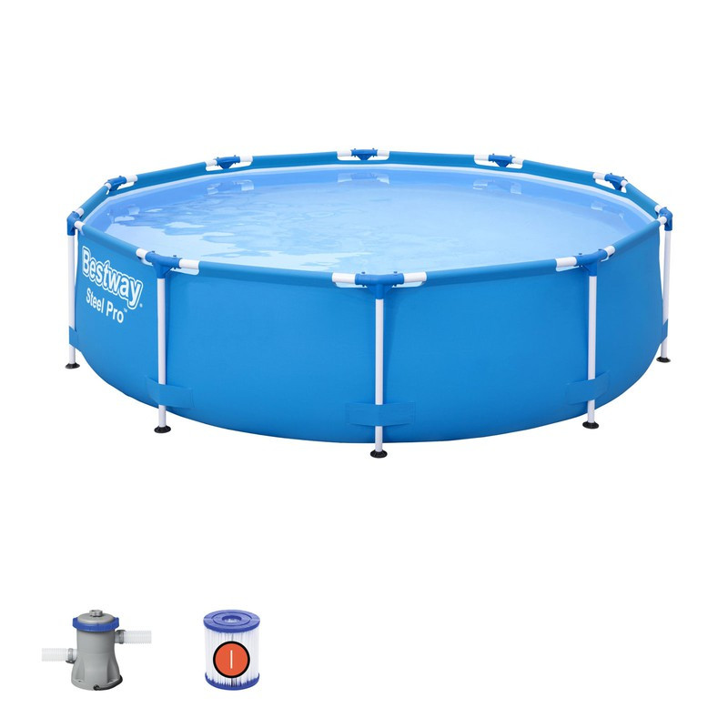 BESTWAY POOL Steel Pro Aufstellpool mit Filterpumpe rund 305 x 76 cm