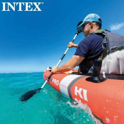 Schlauchboot INTEX Boot Excursion Pro K1 Kajak Ruderboot mit Padel und Pumpe