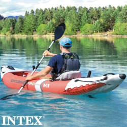 Schlauchboot INTEX Boot Excursion Pro K1 Kajak Ruderboot mit Padel und Pumpe