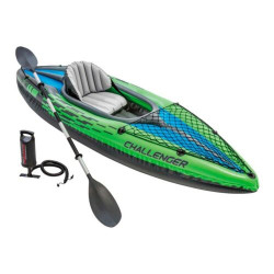 Bote hinchable Intex Challenger K1 Kajak con remos y bomba 68305NP