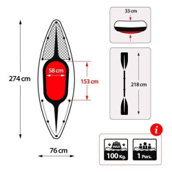 Schlauchboot INTEX Boot Challenger K1 Kajak Ruderboot mit Padel und Pumpe