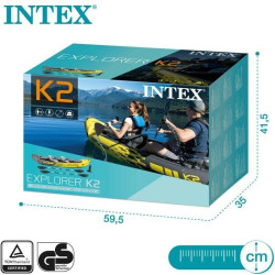 Schlauchboot INTEX Boot Explorer K2 Kajak Ruderboot mit Padel und Pumpe