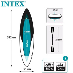 Schlauchboot INTEX Boot Explorer K2 Kajak Ruderboot mit Padel und Pumpe