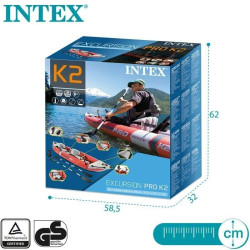Schlauchboot INTEX Boot Excursion Pro K2 Kajak Ruderboot mit Padel und Pumpe