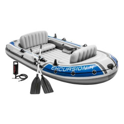 Schlauchboot INTEX Boot Excursion 4 Ruderboot mit Padel und Pumpe