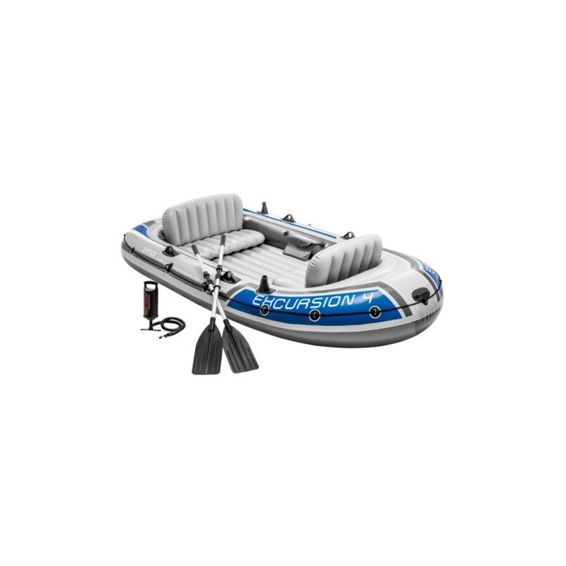 Schlauchboot INTEX Boot Excursion 4 Ruderboot mit Padel und Pumpe