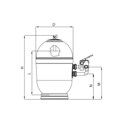 Sandfilteranlage AstralPool Rapidpool Schwimmbadfilter mit seitlichem Ventil