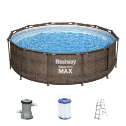 Bestway Steel Pro MAX Rattan Swimming Pool Ø 366 x 100 cm