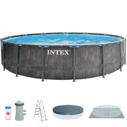 INTEX 457x122cm Frame Swimming Pool Frame Greywood Set Schwimmbecken Schwimmbad