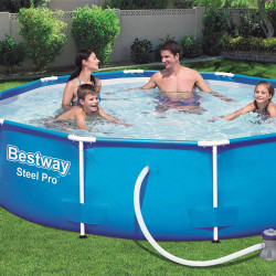 Grande Piscine Hors sol Acier BESTWAY avec filtration incluse Ø 3,05m -  AQUAPOLIS