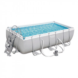 Bestway Swimming Pool 404x201x100cm Power Steel Pool Schwimmbecken mit Filteranlage und Poolleiter