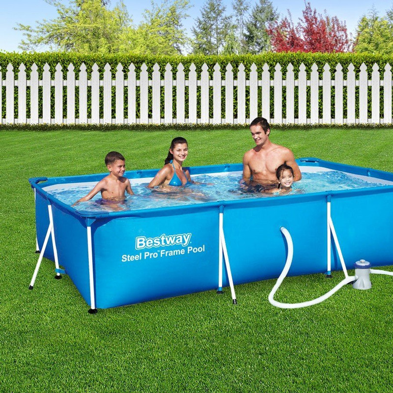 Bestway Steel Pro 300 x 201 x 66 cm Schwimmbad mit Filteranlage Bestway Steel Pro 300 x 201 x 66 cm Schwimmbad mit Filteranlage