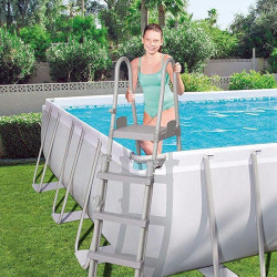 Bestway Swimming Pool 732 x 366 x 132cm Power Steel Frame Pool Komplett-Set Pool