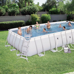 Bestway Swimming Pool 732 x 366 x 132cm Power Steel Frame Pool Komplett-Set Pool