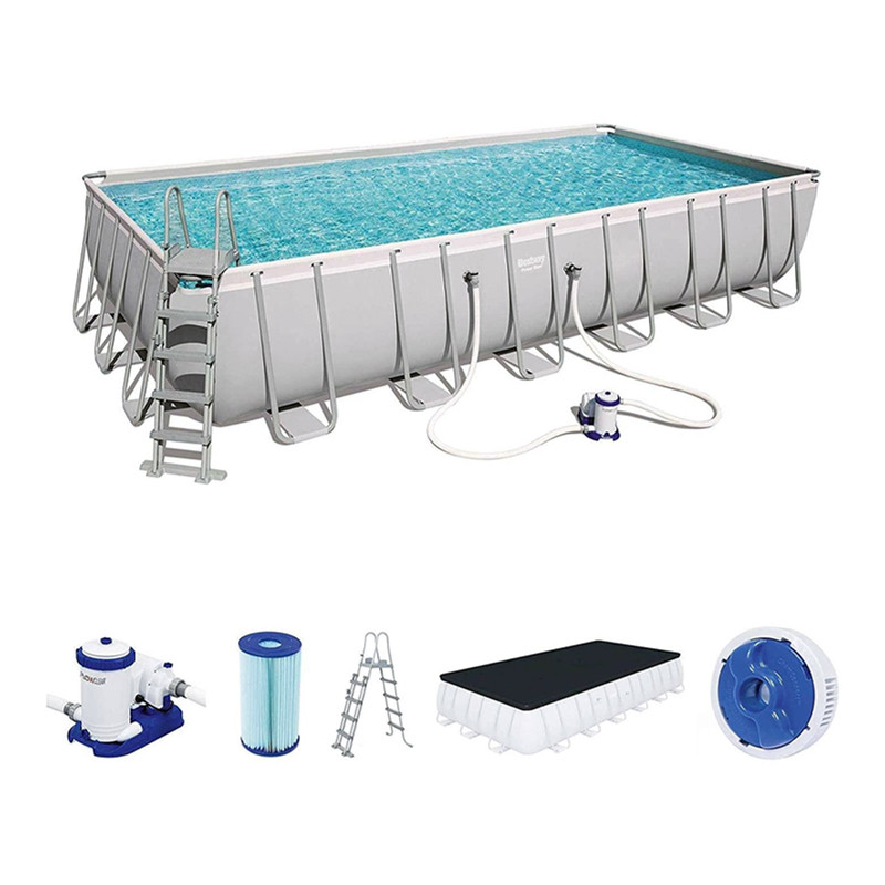 Bestway Swimming Pool 732 x 366 x 132cm Power Steel Frame Pool Komplett-Set Pool