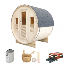 HOLL'S Gartensauna Gaïa Bella mit komplettem Zubehör