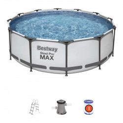 Bestway Swimming Pool 366x100 Steel Pro MAX Pool Rund Schwimmbecken mit Filteranlage