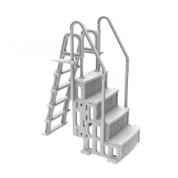 OKU 4-stufige Pooltreppe mit 5 Stufiger Poolleiter aus Kunststoff für Aufstellpools