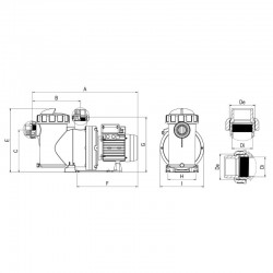 ERIE Poolpumpe 0,5 PS selbstansaugend mit Vorfilter ERIE 50M 230 V