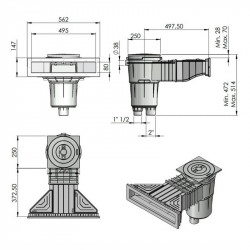 Skimmer Norm 17,5L. AstralPool quadratischer Deckel für Betonpool