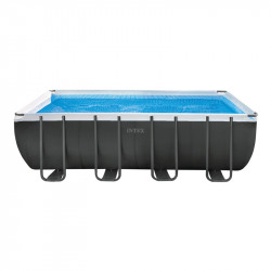 INTEX Ultra XTR Frame Pool Schwimmbad mit Sandfilteranlage und Poolleiter