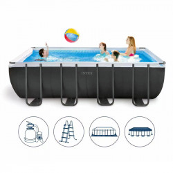 INTEX Ultra XTR Frame Pool Schwimmbad mit Sandfilteranlage und Poolleiter