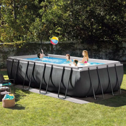 INTEX Ultra XTR Frame Pool Schwimmbad mit Sandfilteranlage und Poolleiter