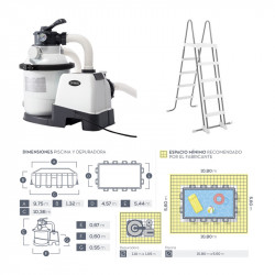 Pool Schwimmbad INTEX Ultra XTR Frame mit Sandfilteranlage und Poolleiter