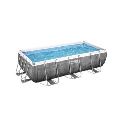 BESTWAY POOL Power Steel mit Filterpumpe + Sicherheitsleiter, rechteckig 404 x 201 x122