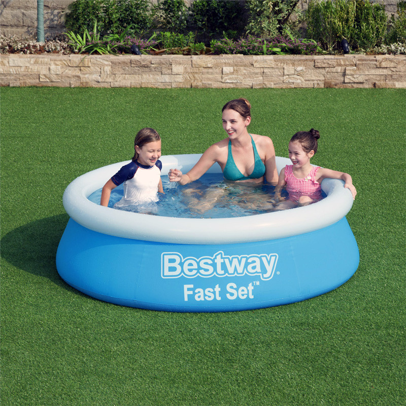 BESTWAY Fast Set Aufblasbarer Pool mit Filterpumpe, rund, in verschiedenen Grössen