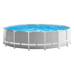 Schwimmbecken Ø457x122 Intex FRAME POOL PRISM mit Pumpe, Leiter und Abdeckung